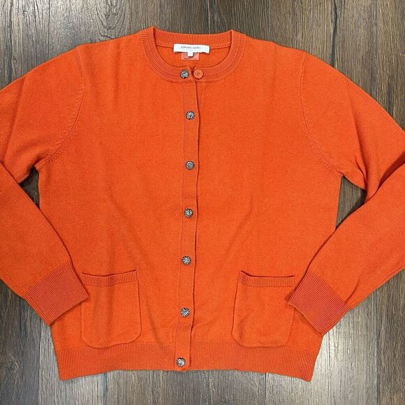 Gerard Darel Leandro Snap Front 100% Merino Wool Cardigan In Orange SZ 2 (MED) - Picture 1 of 5